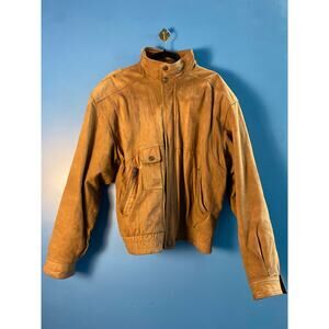 Vintage Wilsons Brown Leather Classic Bomber jacket Button Snap Thinsulate XL
